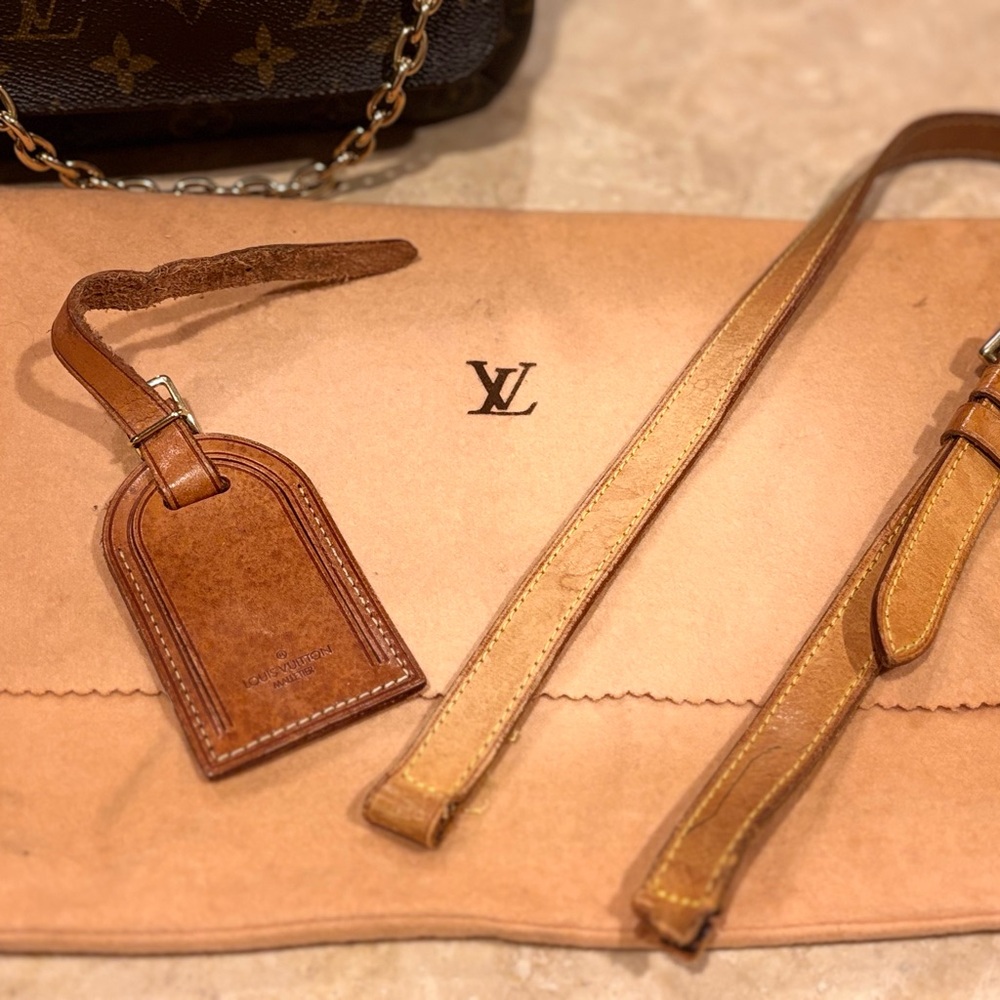 Authentic Louis Vuitton Dustbag, Vachetta Leather Shoulder Strap & Tag Set